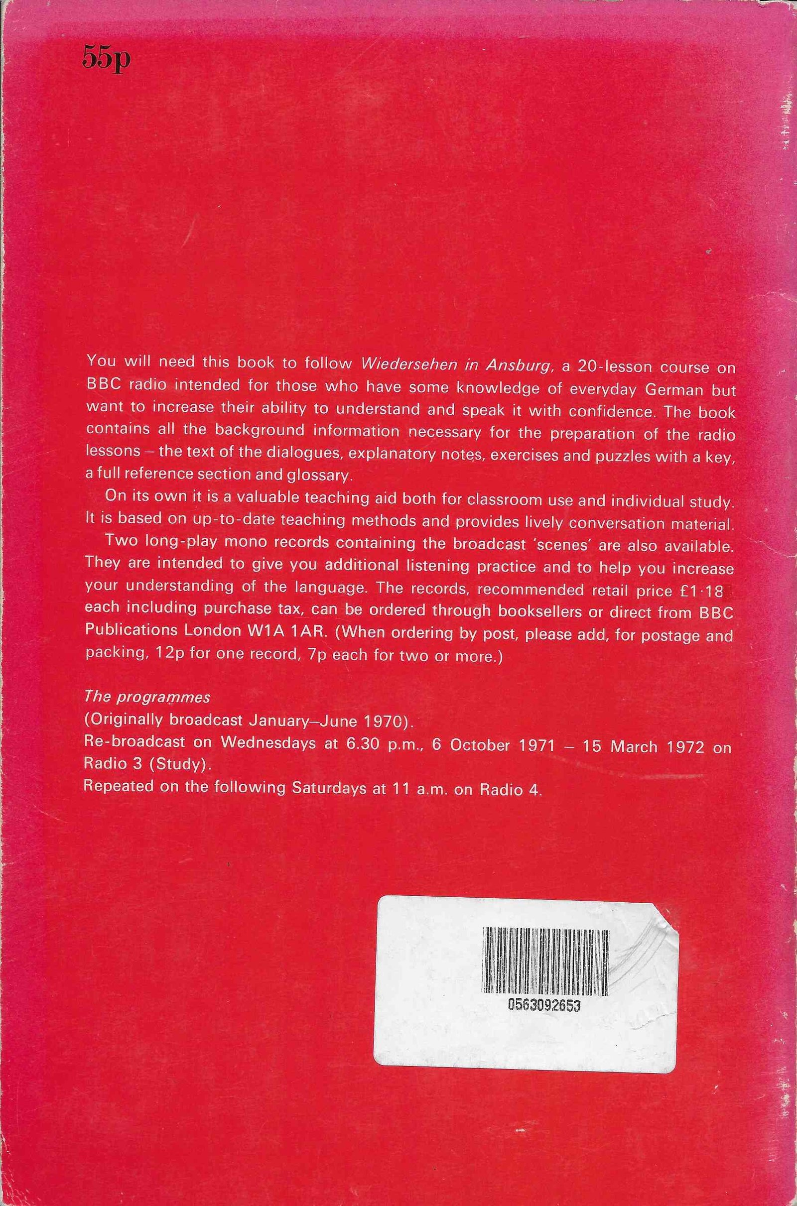 Back cover of SBN 563 09265 3